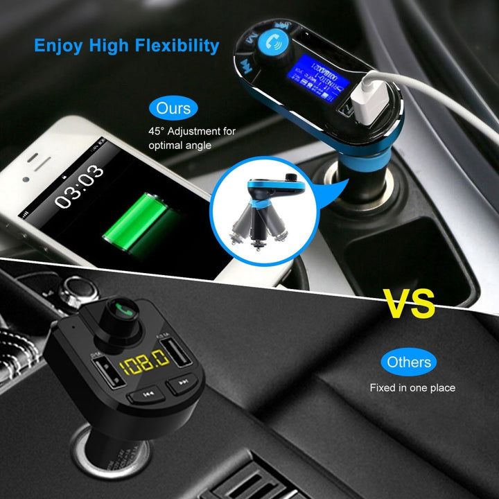 Car Wireless FM Transmitter Dual USB Charger Hands-free Call MP3 Player Aux-in LED Display Remote Controller Image 4