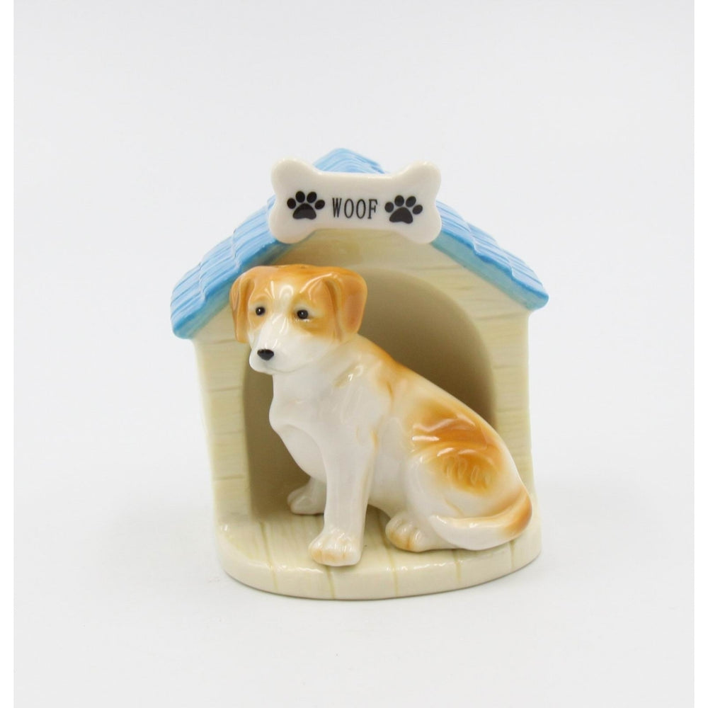 Ceramic Dog Salt and Pepper Shakers Doghouse Home Gift for Dog Lovers Image 2