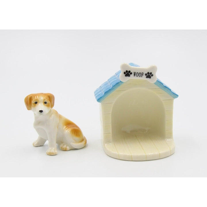 Ceramic Dog Salt and Pepper Shakers Doghouse Home Gift for Dog Lovers Image 3