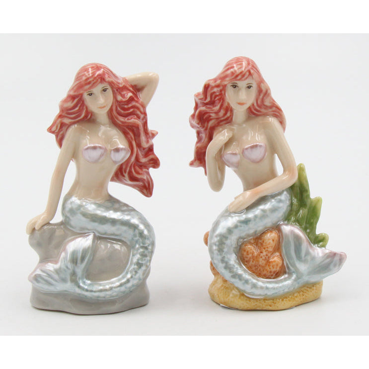 Hand Painted Ceramic Mermaid Salt And Pepper ShakersHome DcorKitchen Dcor Image 2