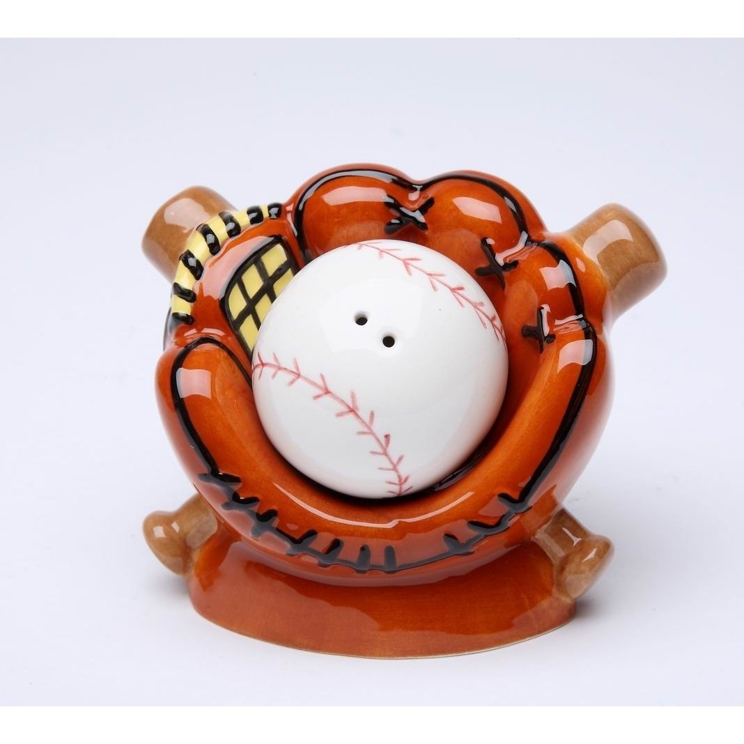 Hand Painted Ceramic Baseball Salt Pepper Shakers Image 3