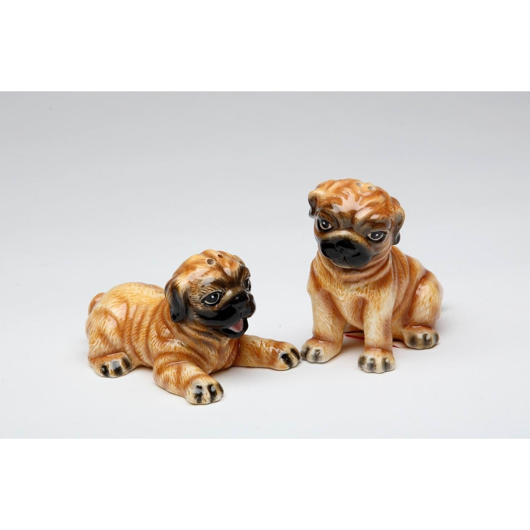 Ceramic Pug Dog Salt and Pepper Shakers Small Home Gift for Pet Lovers Image 3