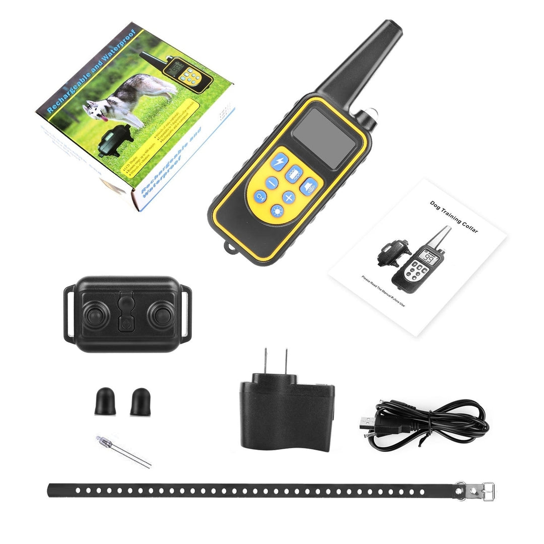 Dog Training Collar IP67 Waterproof Pet Trainer 300mAh Rechargeable 875 Yard Remote Control 4 Modes Image 2