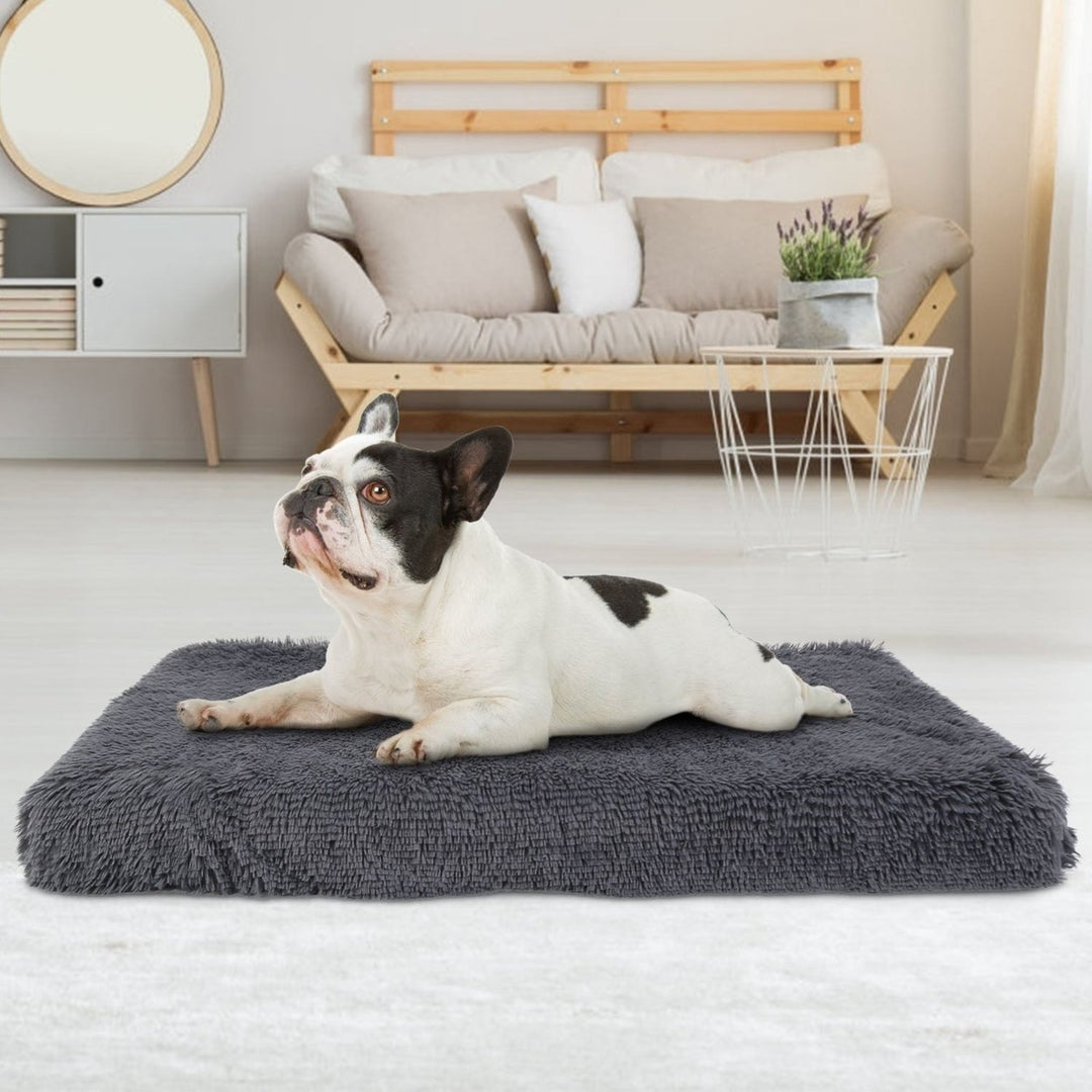 Dog Bed Soft Plush Cushion Cozy Warm Pet Crate Mat Dog Carpet Mattress with Long Plush for S M Dogs Image 2