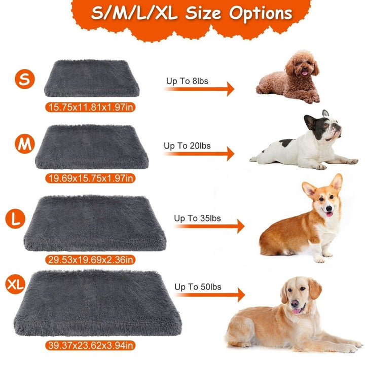 Dog Bed Soft Plush Cushion Cozy Warm Pet Crate Mat Dog Carpet Mattress with Long Plush for S M Dogs Image 1