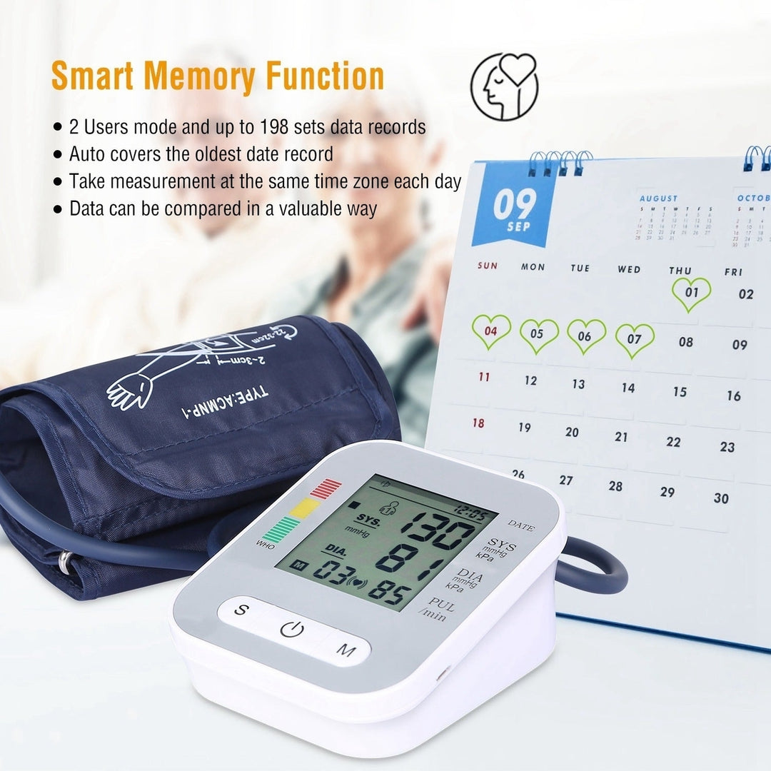 Digital Arm Blood Pressure Monitor LCD Digital Heart Beat BP Gauge Health Test with Voice Image 4