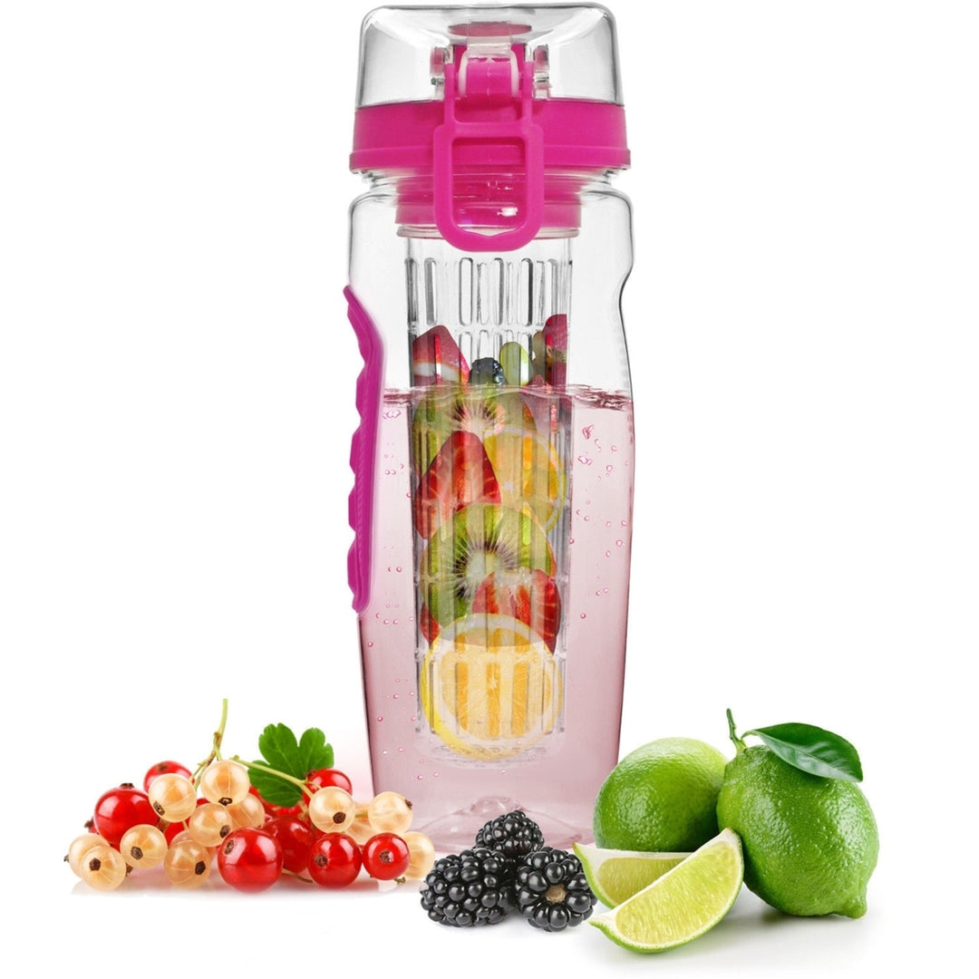 Fruit Infuser Water Bottle 32OZ Juice Shaker Sport with Flip Top Lid Anti-Slip Grips For Office Home Sport Running Image 3