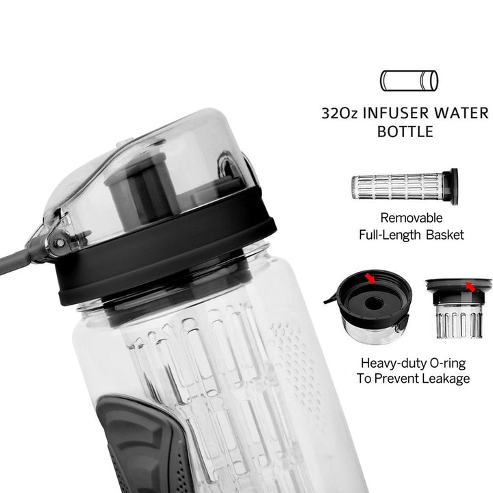 Fruit Infuser Water Bottle 32OZ Juice Shaker Sport with Flip Top Lid Anti-Slip Grips For Office Home Sport Running Image 6