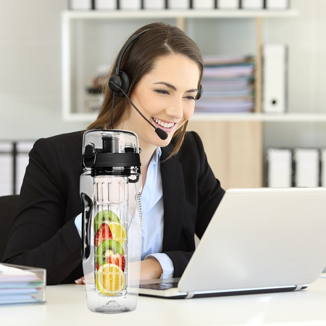 Fruit Infuser Water Bottle 32OZ Juice Shaker Sport with Flip Top Lid Anti-Slip Grips For Office Home Sport Running Image 9
