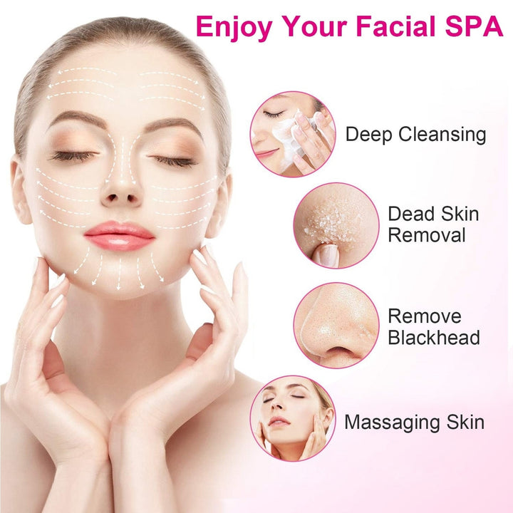 Facial Cleansing Brush Waterproof Face Spin Cleaning Brush with 5 Brush Heads Deep Cleansing Body Facial Brush Image 4