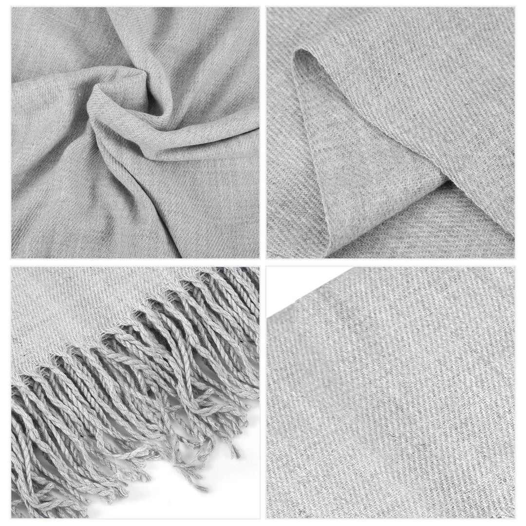 Mens Womens Oversize Cashmere Wool Shawl Wraps Blanket Winter Solid Scarf Soft Pashmina 79" X 28" Image 4