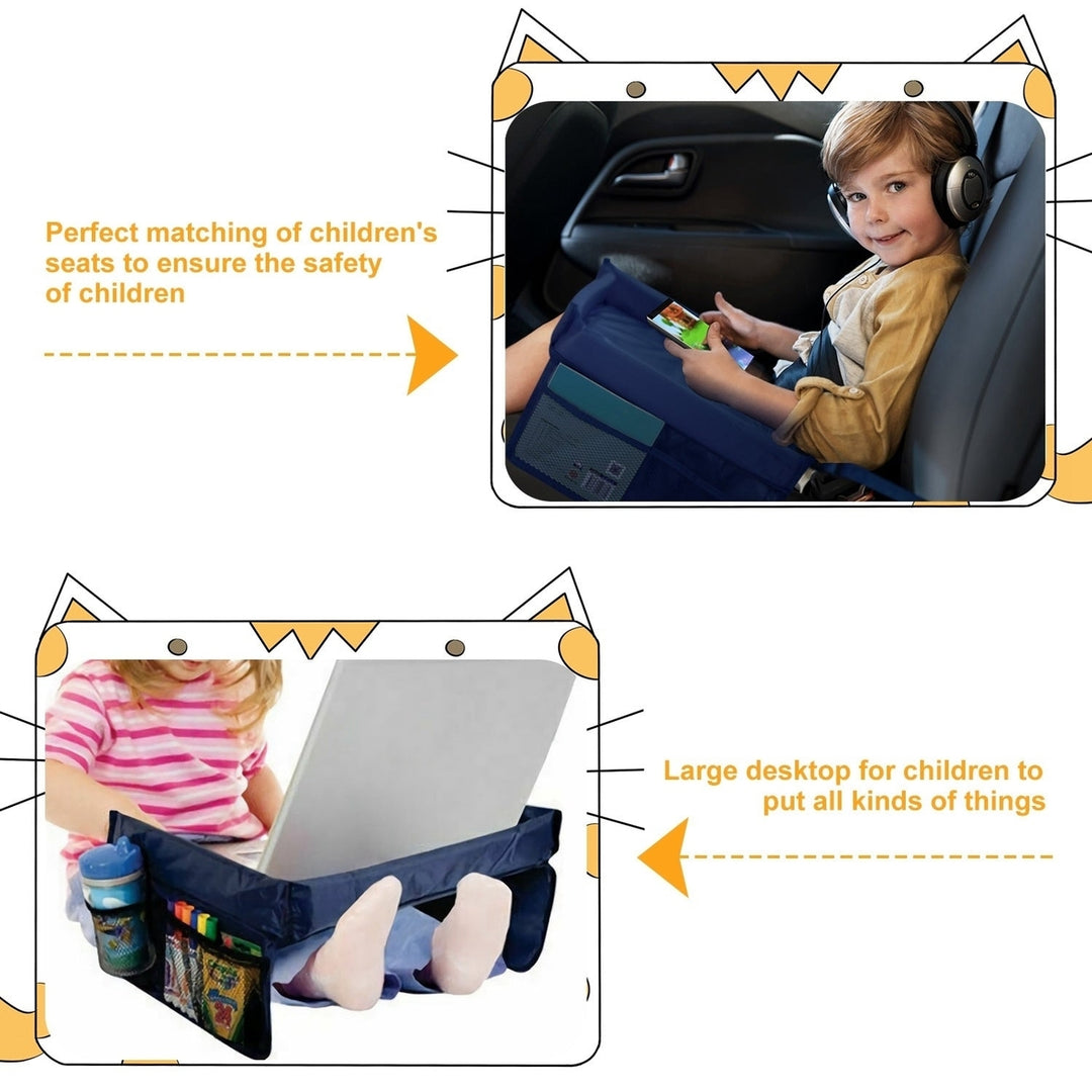 Kids Safety Travel Tray Waterproof Car Seat Play Tray Baby Drawing Board Snack Table Tablet Toy Holder Image 7