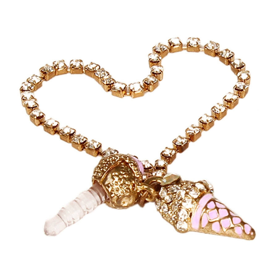 Luxury Crystal Diamond Icecream Dust Cap Pendant Image 1