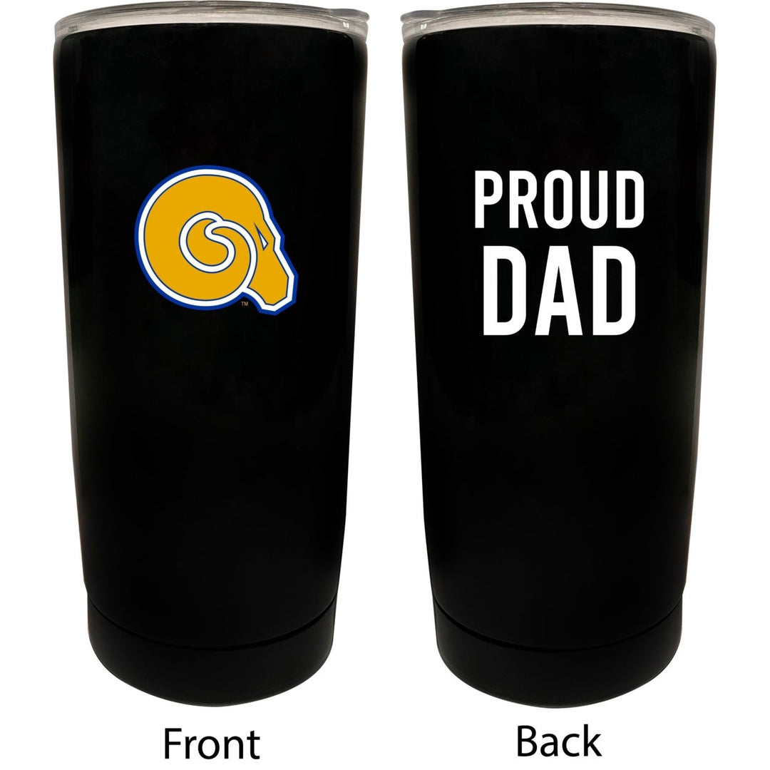 Albany State University NCAA Insulated Tumbler - 16oz Stainless Steel Travel Mug Proud Dad Design Black Image 1