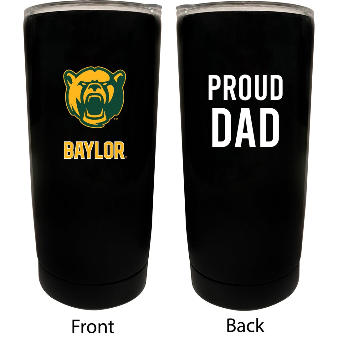 Baylor Bears NCAA Insulated Tumbler - 16oz Stainless Steel Travel Mug Proud Dad Design Black Image 1