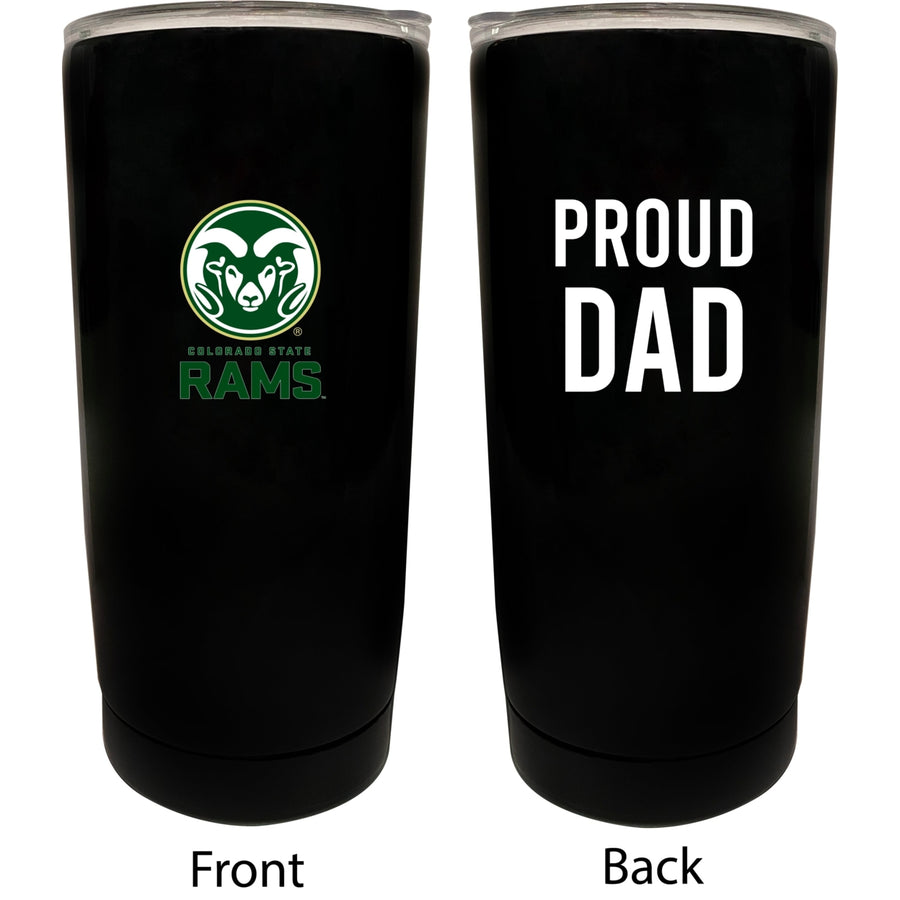 Colorado State Rams NCAA Insulated Tumbler - 16oz Stainless Steel Travel Mug Proud Dad Design Black Image 1