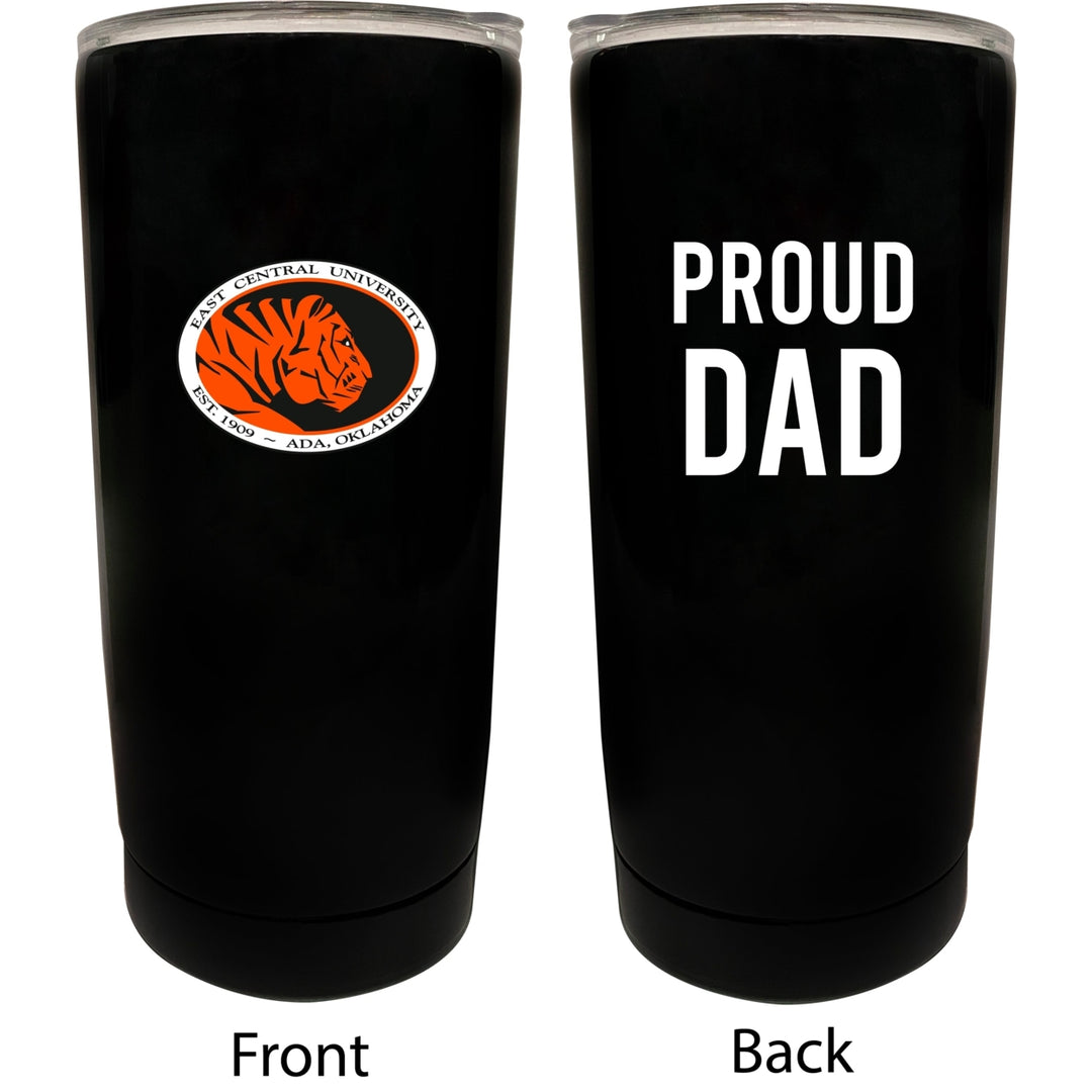 East Central University Tigers NCAA Insulated Tumbler - 16oz Stainless Steel Travel Mug Proud Dad Design Black Image 1