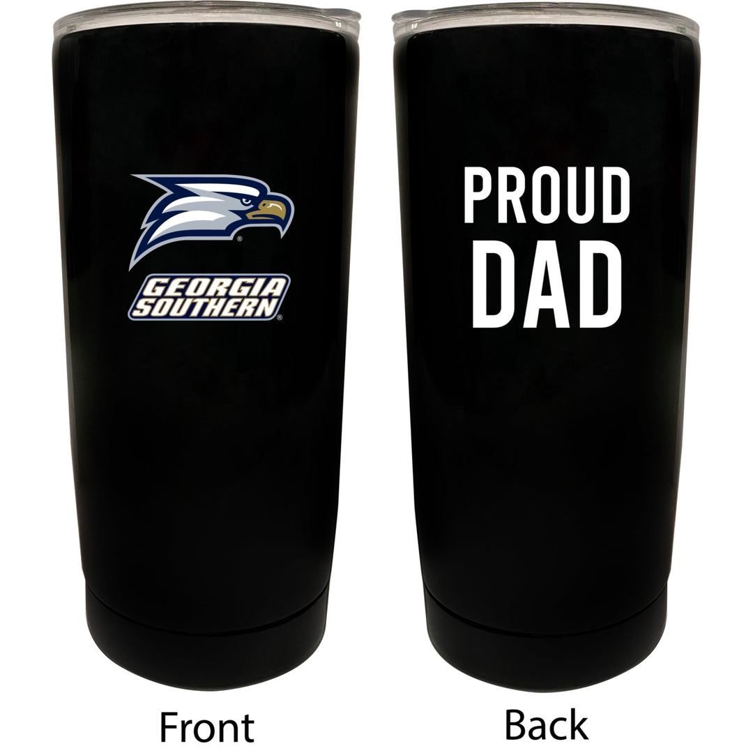 Georgia Southern Eagles NCAA Insulated Tumbler - 16oz Stainless Steel Travel Mug Proud Dad Design Black Image 1