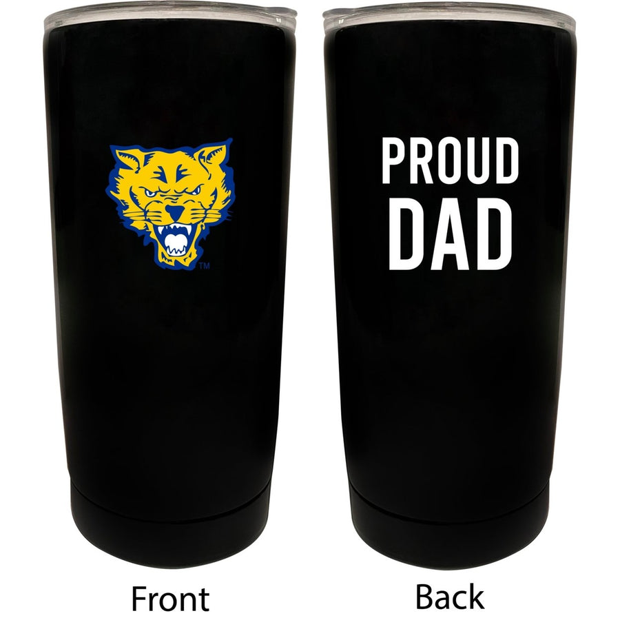 Fort Valley State University NCAA Insulated Tumbler - 16oz Stainless Steel Travel Mug Proud Dad Design Black Image 1