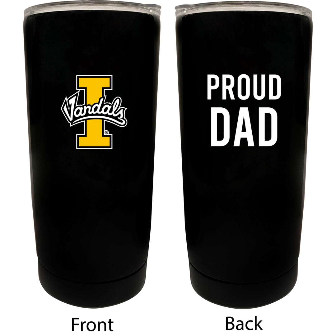 Idaho Vandals NCAA Insulated Tumbler - 16oz Stainless Steel Travel Mug Proud Dad Design Black Image 1