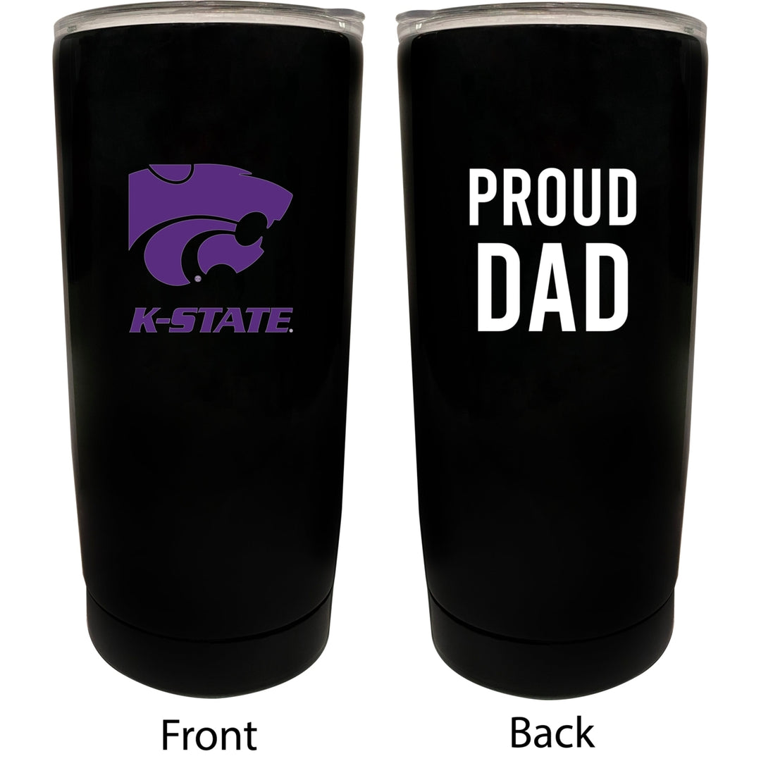 Kansas State Wildcats NCAA Insulated Tumbler - 16oz Stainless Steel Travel Mug Proud Dad Design Black Image 1