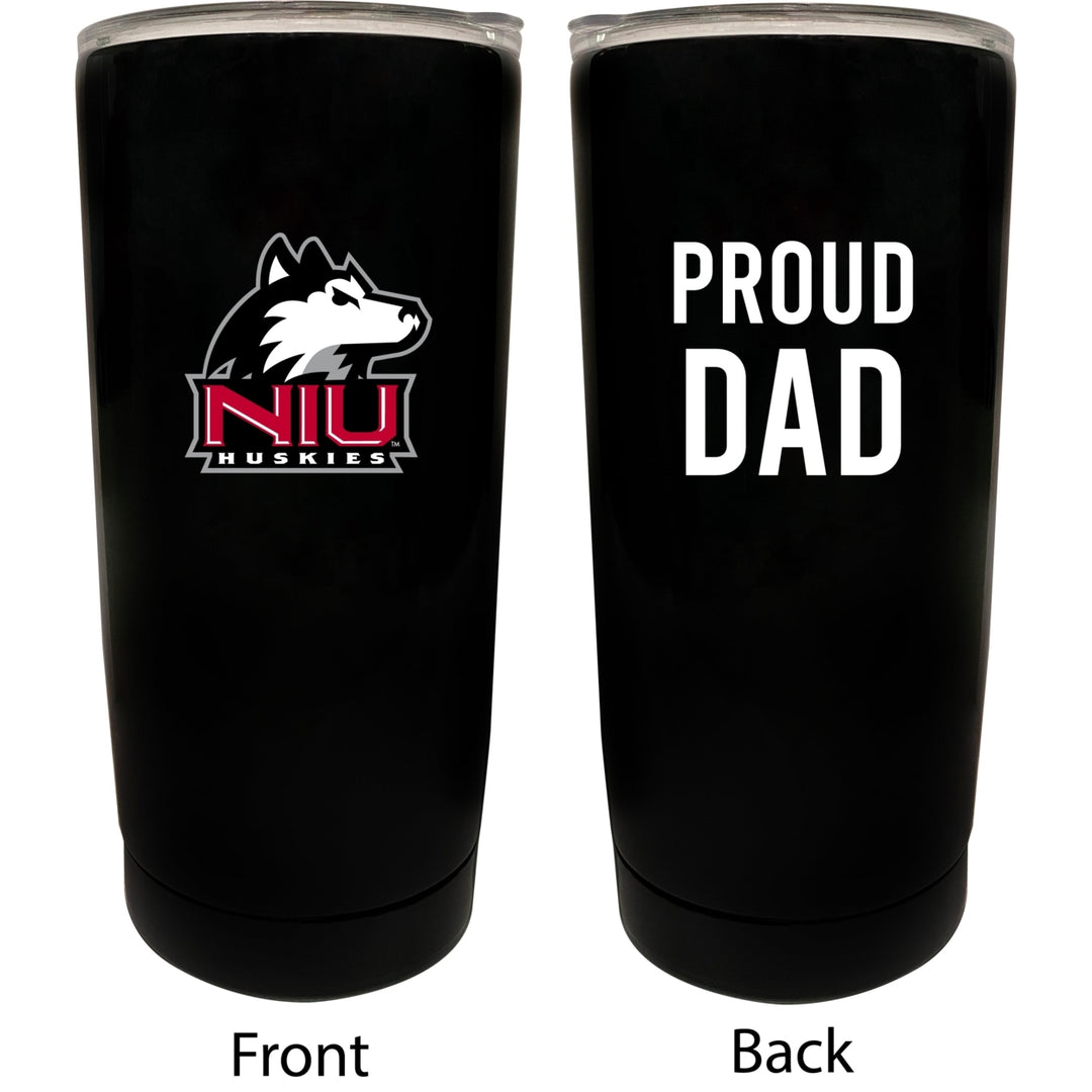 Northern Illinois Huskies NCAA Insulated Tumbler - 16oz Stainless Steel Travel Mug Proud Dad Design Black Image 1