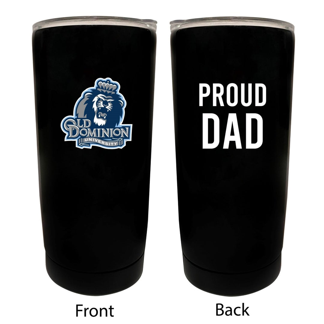 Old Dominion Monarchs NCAA Insulated Tumbler - 16oz Stainless Steel Travel Mug Proud Dad Design Black Image 1