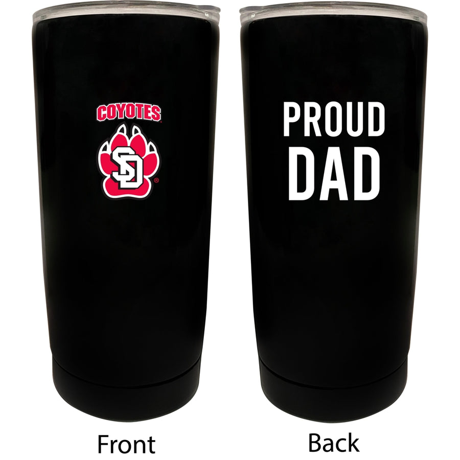 South Dakota Coyotes NCAA Insulated Tumbler - 16oz Stainless Steel Travel Mug Proud Dad Design Black Image 1