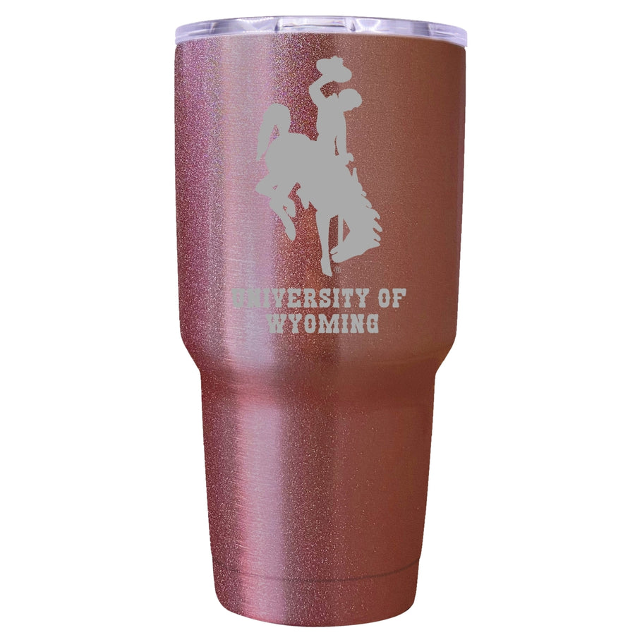 University of Wyoming Premium Laser Engraved Tumbler - 24oz Stainless Steel Insulated Mug Rose Gold Image 1