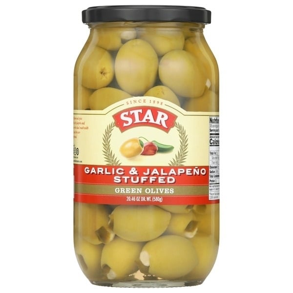 Star Garlic and Jalapeno Stuffed Olives 20.46 Ounce Image 1