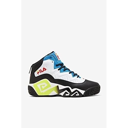 Fila Mens Lightweight Everyday Casual Mb Mid-top Basketball Sneakers WHITE/BLACK/ELECTRIC BLUE Image 3