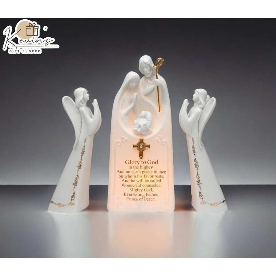 Ceramic Angels Night Light Holy Family 9.25in Image 1