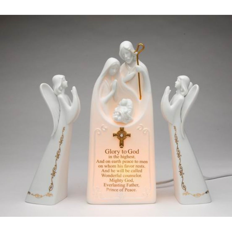 Ceramic Angels Night Light Holy Family 9.25in Image 2