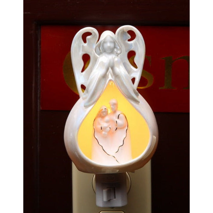 Ceramic Angel Holy Family Night Light 3 1/4" Home Gift Image 3