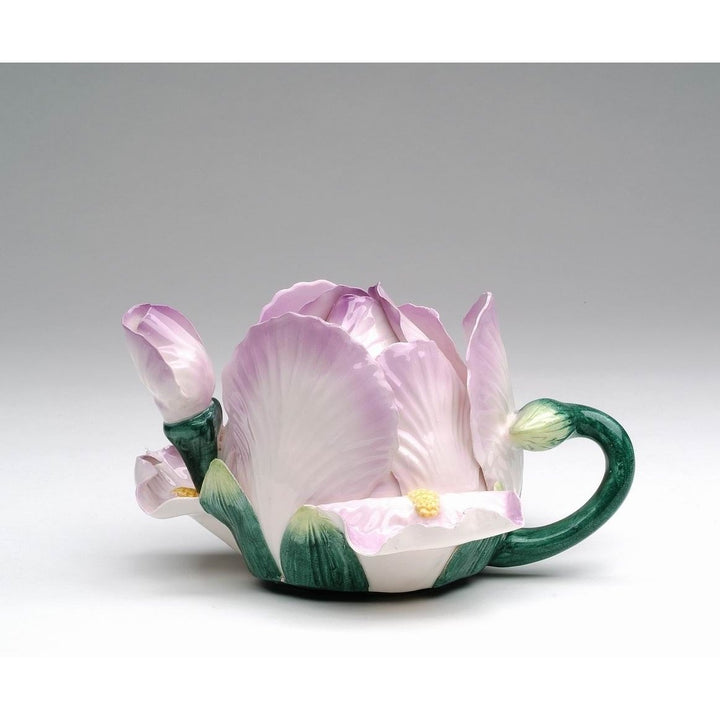 Ceramic Iris Flower Teapot 6.5 inches Image 3