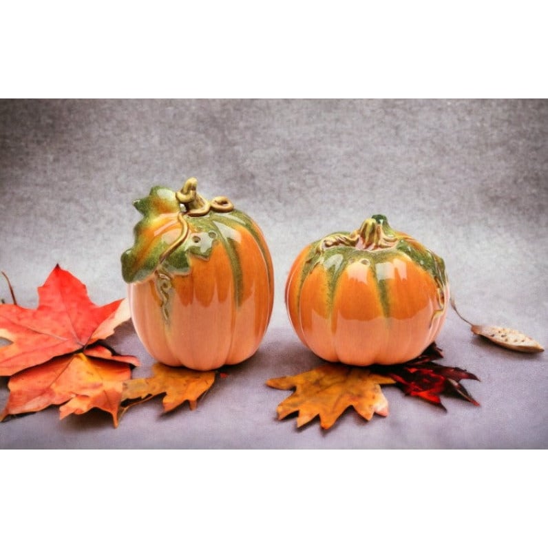 Ceramic Orange Pumpkin Salt and Pepper ShakersKitchen DcorFall Dcor, Image 1