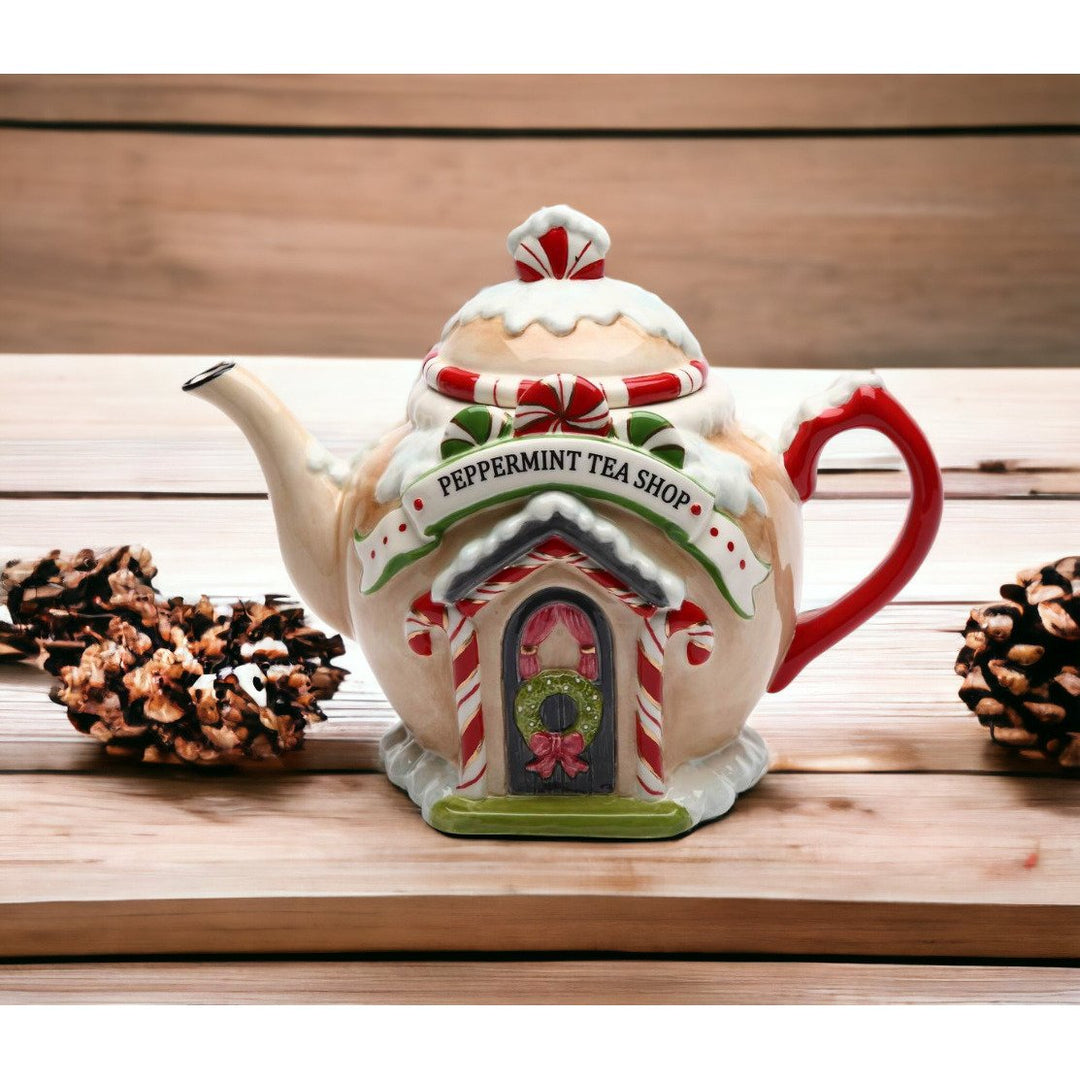 Ceramic  Santas Village TeapotKitchen DcorTea Party DcorCaf Dcor, Image 2