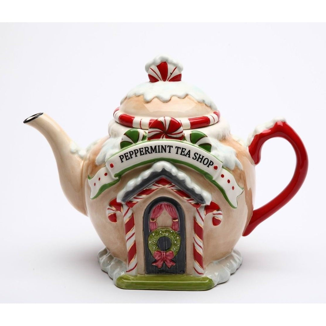 Ceramic  Santas Village TeapotKitchen DcorTea Party DcorCaf Dcor, Image 3