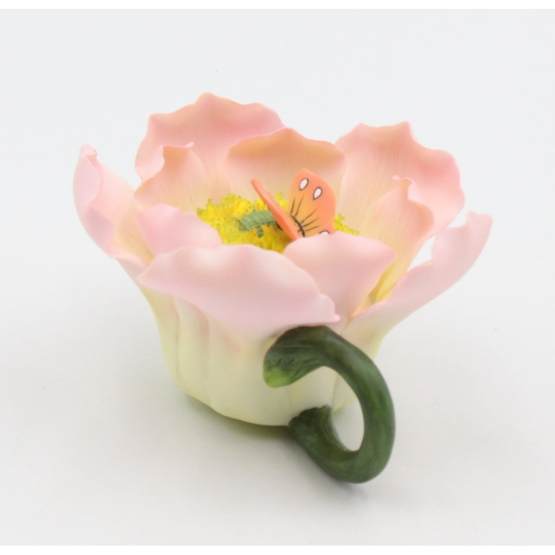 Kevins Gift Shoppe Mini Ceramic Wild Rose with Butterfly Teapot Figurine Image 4