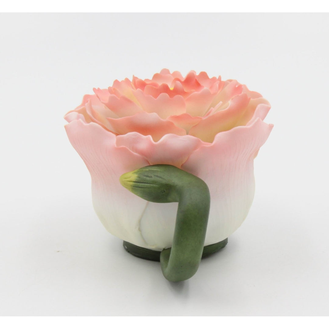 Ceramic Mini Peony Teapot Figurine 5" Hand Painted Image 3