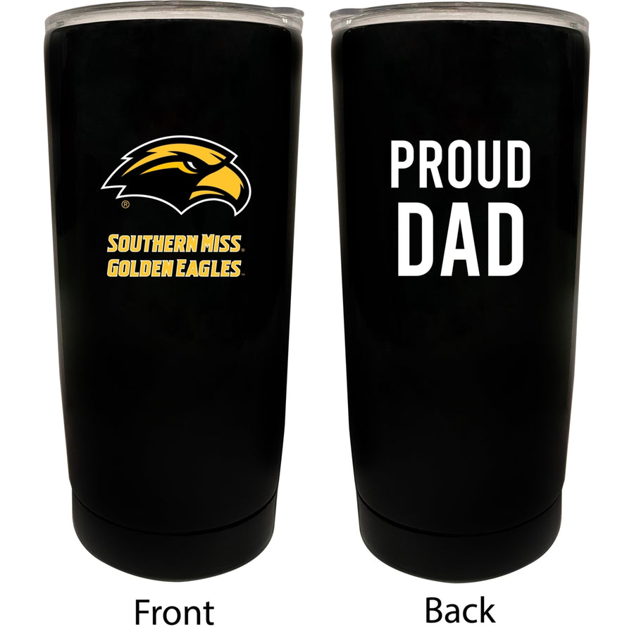 Southern Mississippi Golden Eagles NCAA Insulated Tumbler - 16oz Stainless Steel Travel Mug Proud Dad Design Black Image 1