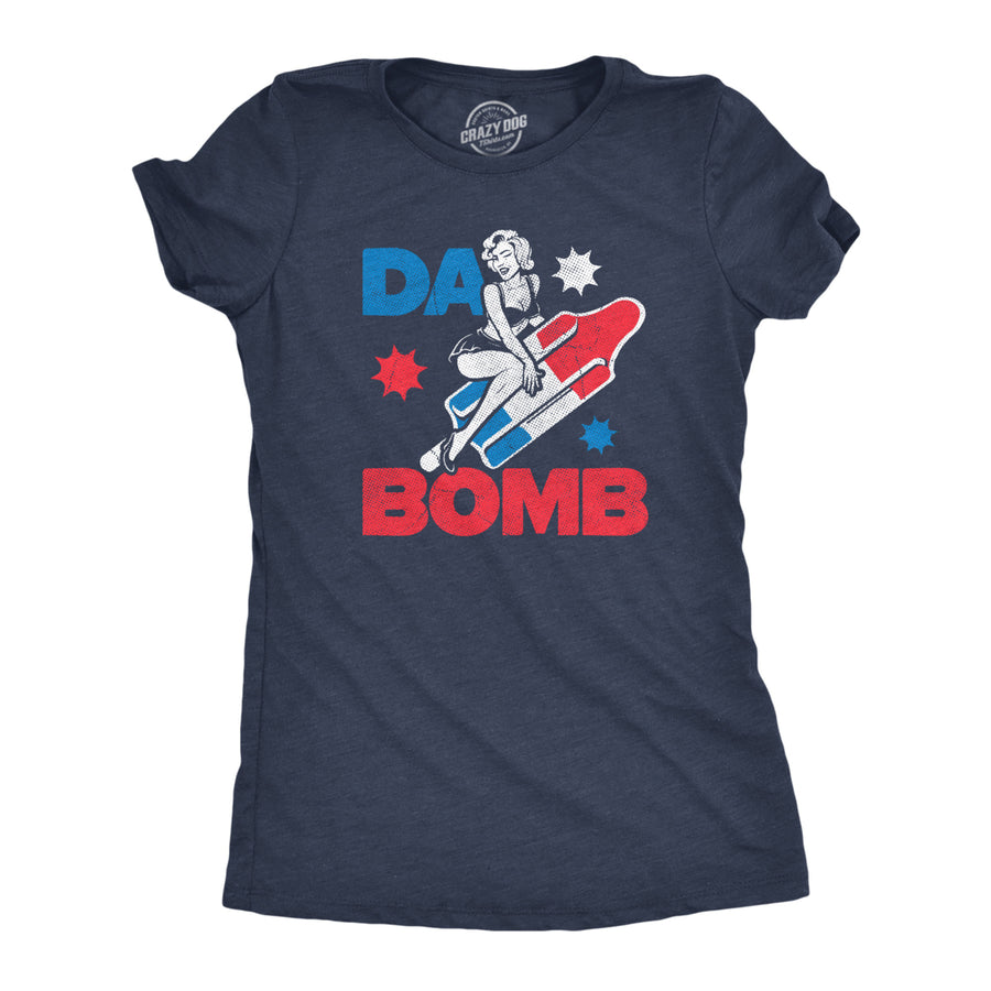 Womens Da Bomb T Shirt Funny Retro Fourth Of July Popsicle Tee For Ladies Image 1