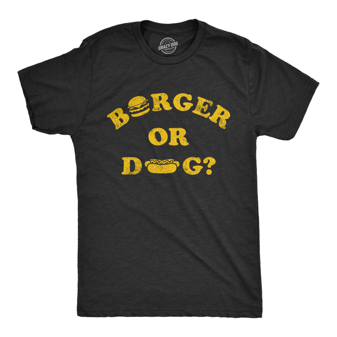 Mens Burger Or Dog T Shirt Funny Grilling Cookout Party Tee For Guys Image 1