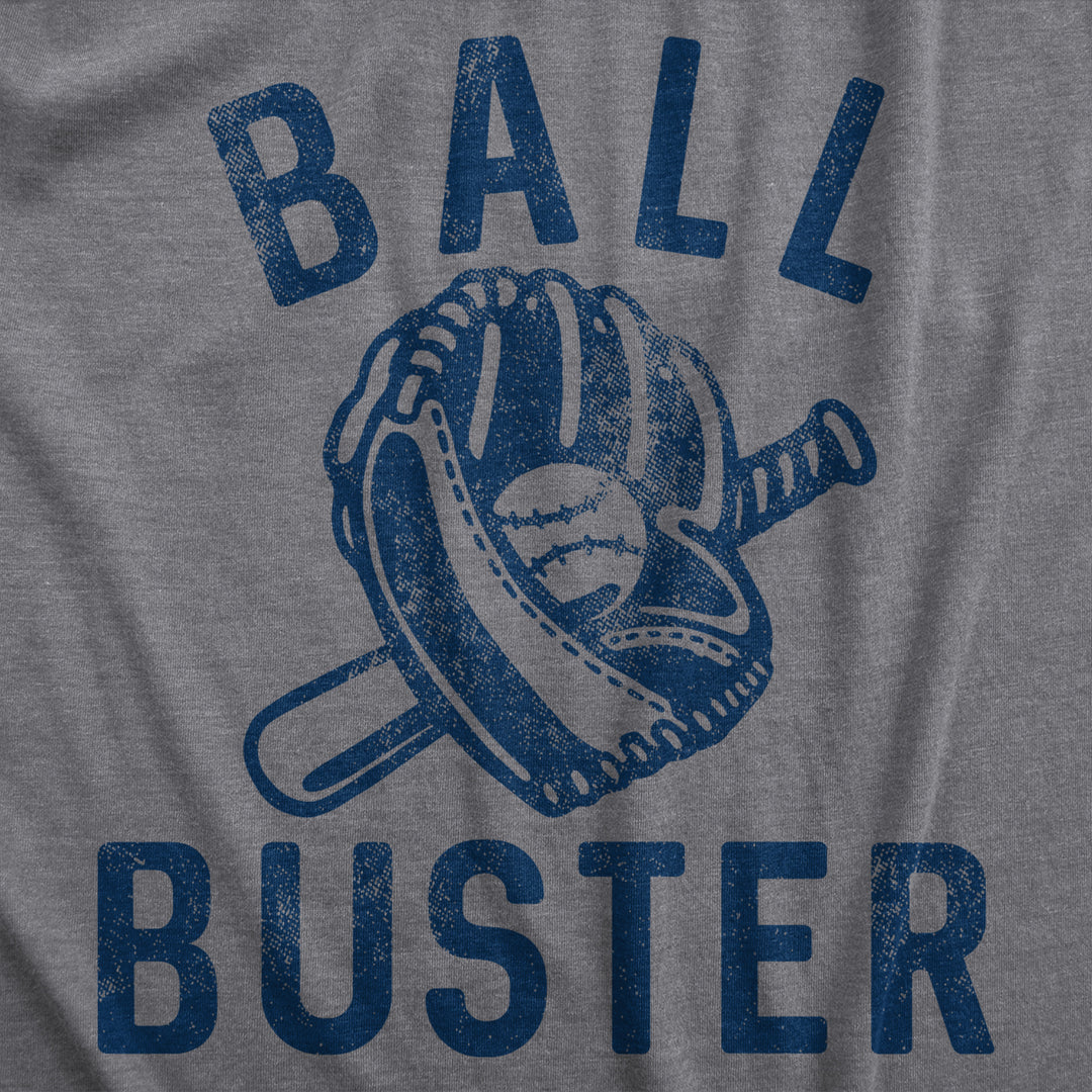 Womens Ball Buster T Shirt Funny Sarcastic Baseball Bat Joke Tee For Ladies Image 2