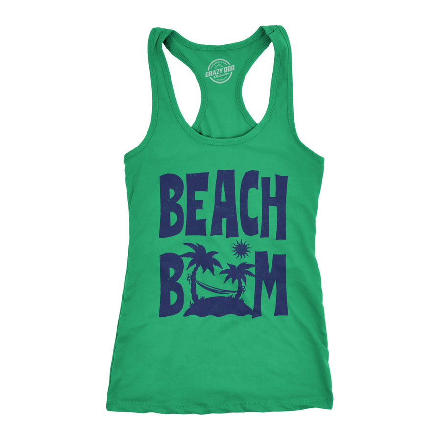 Womens Beach Bum Fitness Tank Funny Sandy Ocean Shoreline Vacation Lovers Sleeveless Tee For Ladies Image 1