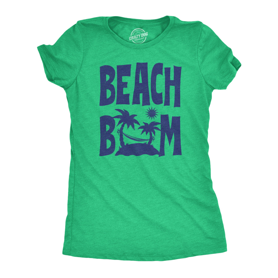 Womens Beach Bum T Shirt Funny Sandy Ocean Shoreline Vacation Lovers Tee For Ladies Image 1