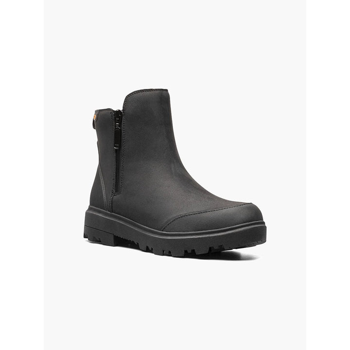 BOGS Womens Holly Zip Leather Waterproof Rain Boot Black - 72840-001 BLACK Image 1