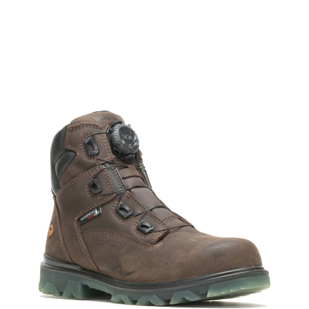 WOLVERINE Mens I-90 EPX BOA CarbonMAX 6" Composite Toe Work Boot Coffee Bean - W191063 DARK BROWN Image 2