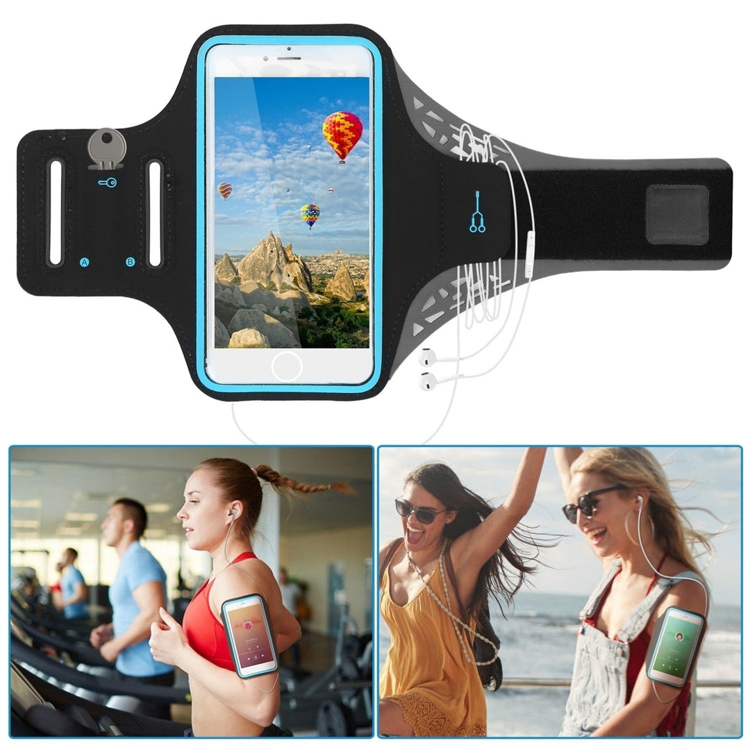 Phone Armband Case Sweat-resistant Armband Phone Holder 6.4in Max Phone Holder Adjustable Image 3