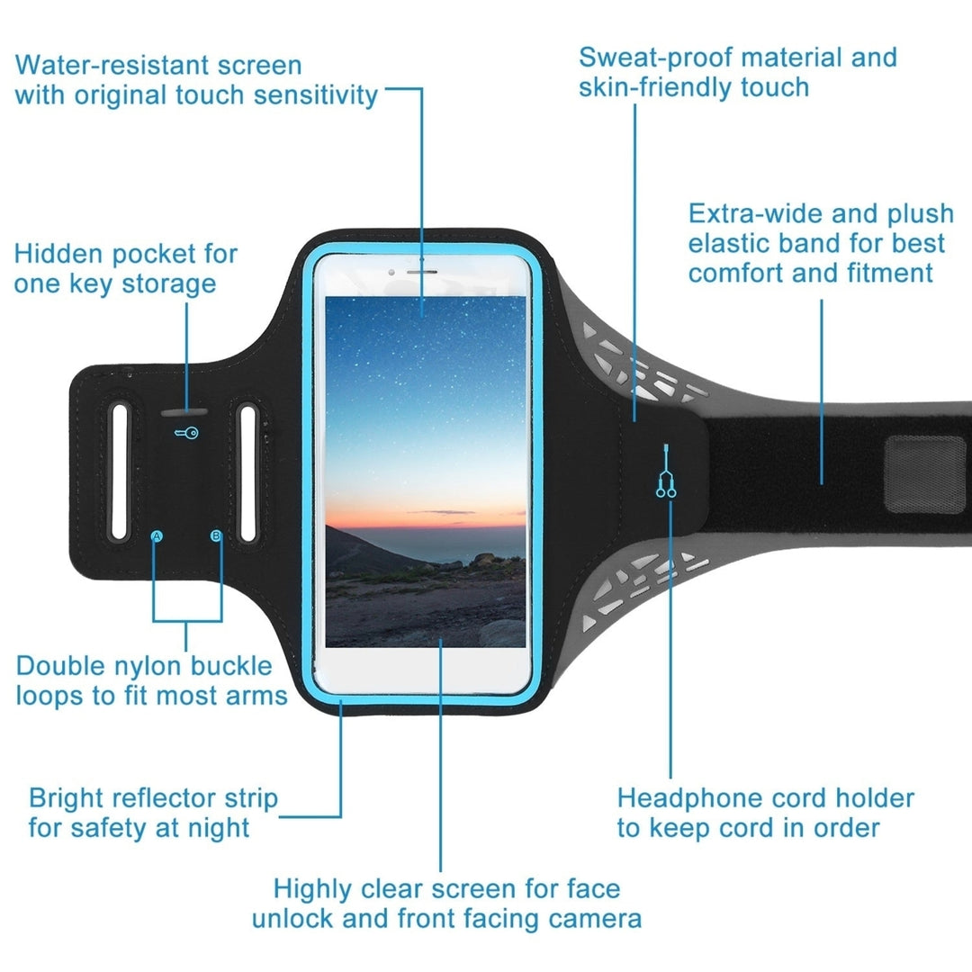 Phone Armband Case Sweat-resistant Armband Phone Holder 6.4in Max Phone Holder Adjustable Image 4